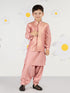 Boy's' Pink Jacket, Kurta And Patiala Set